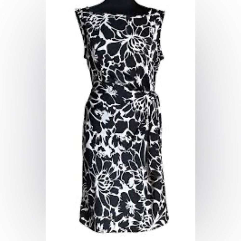 Diane von Furstenberg Della Dress Dahlia Silk Blend Faux Wrap Sleeveless Size 12
